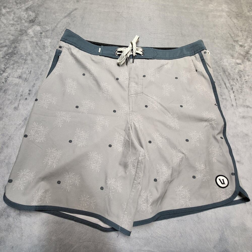 Vuori Board Shorts Mens 33 Gray Swim Trunks Stretch Drawstring Quick Dry